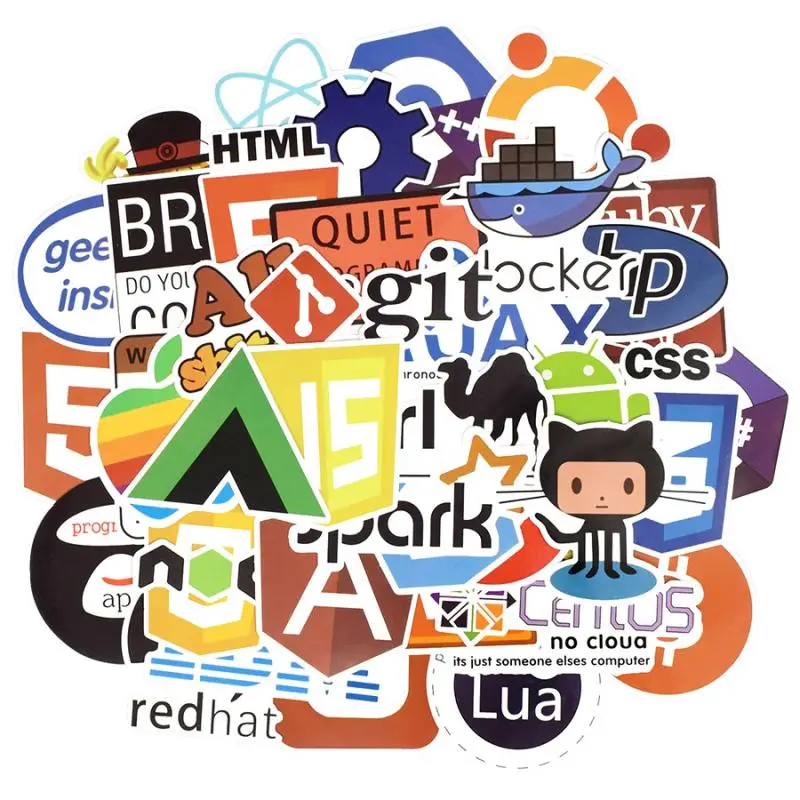 50 шт./лот язык программирования наклейки Java Html программное обеспечение Ретро