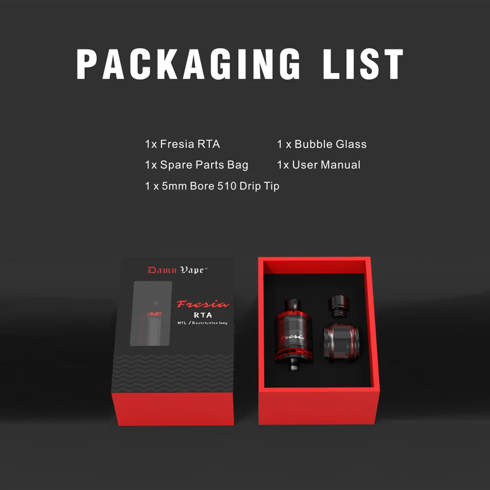 Новая DamnVape электронная сигарета freasia MTL RTA 22 мм 2 мл/3,5 мл бак распылитель трубка в трубке AFC система ограничитель легких Vape испаритель RTA