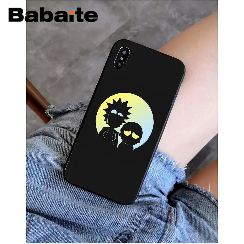 Babaite Рик и Морти смешной мультфильм печати DIY высокий-протектор на конце чехол для iPhone 8 7 6 6S Plus 5 5S SE XR X XS MAX Coque Shell - Цвет: A13