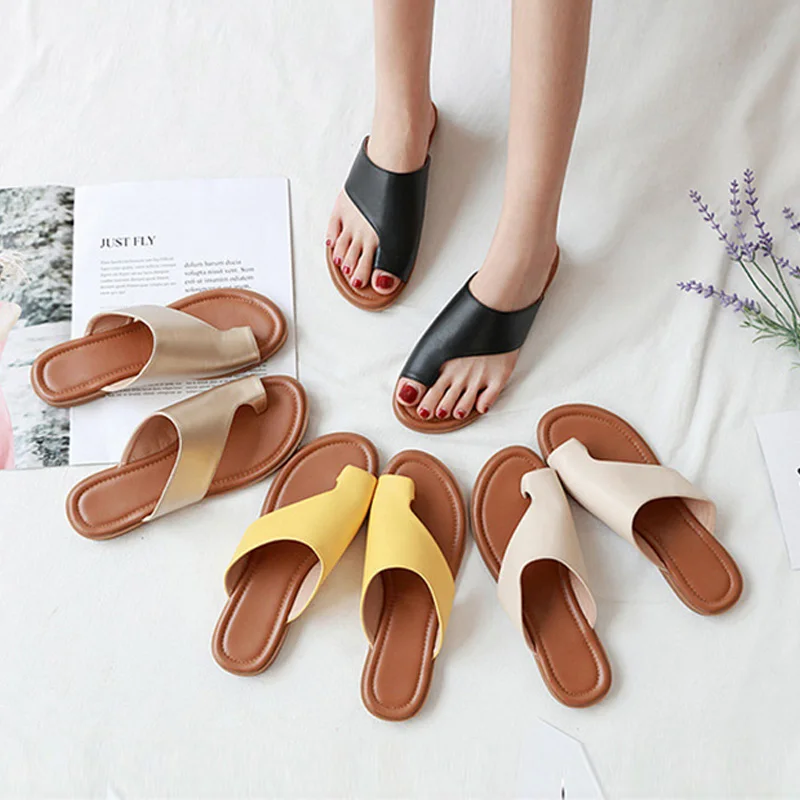 Женские сандалии на плоской подошве повседневные для пляжа или отдыха цвет