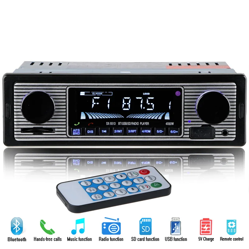 Автомагнитола 12 В Bluetooth стерео FM MP3 USB SD AUX аудио 1 DIN | Автомобили и мотоциклы