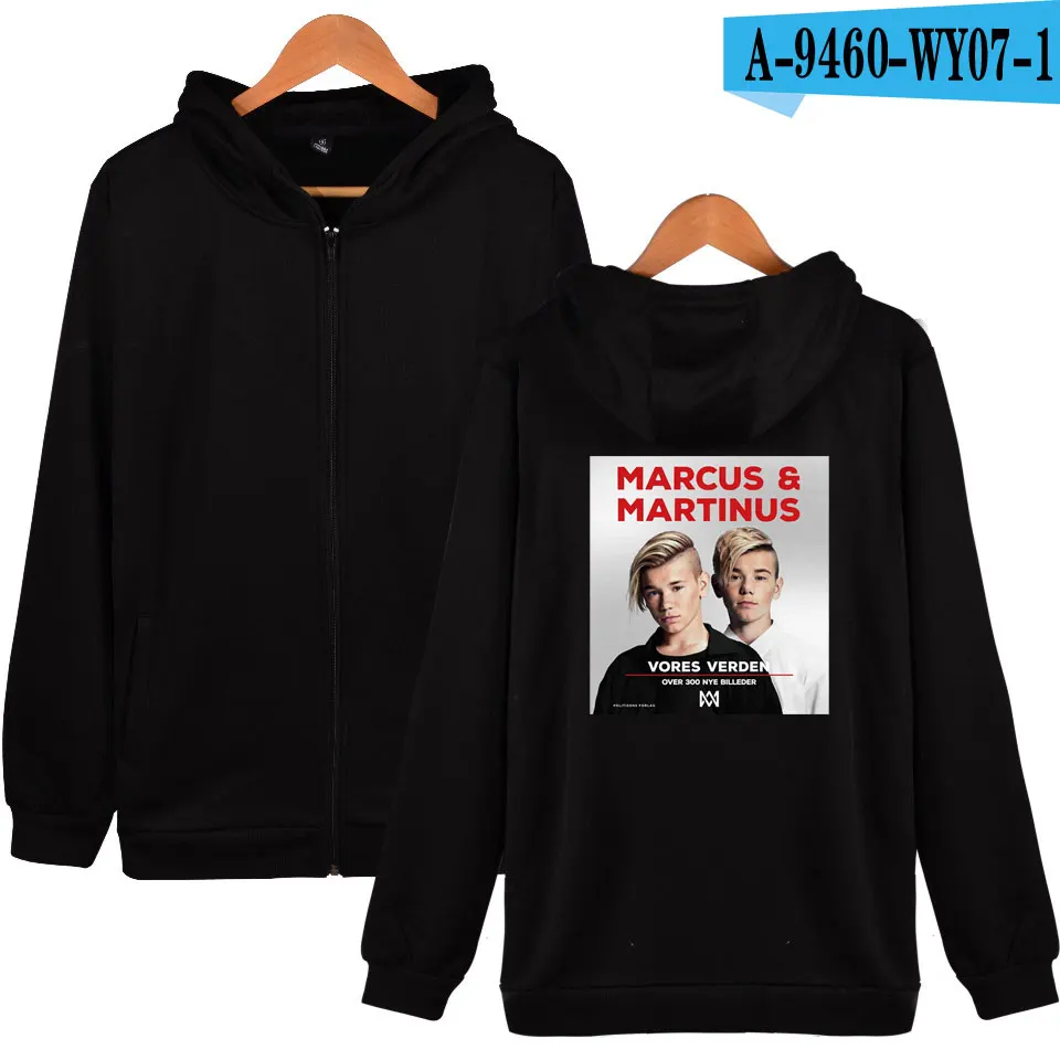 Marcus& Martinus новые ботинки из мягкой кожи на молнии толстовки Толстовка KPOP свободный и удобный на застежке-молнии, с геометрическим узором, Повседневное в стиле «хип-хоп» с молнией - Цвет: Black