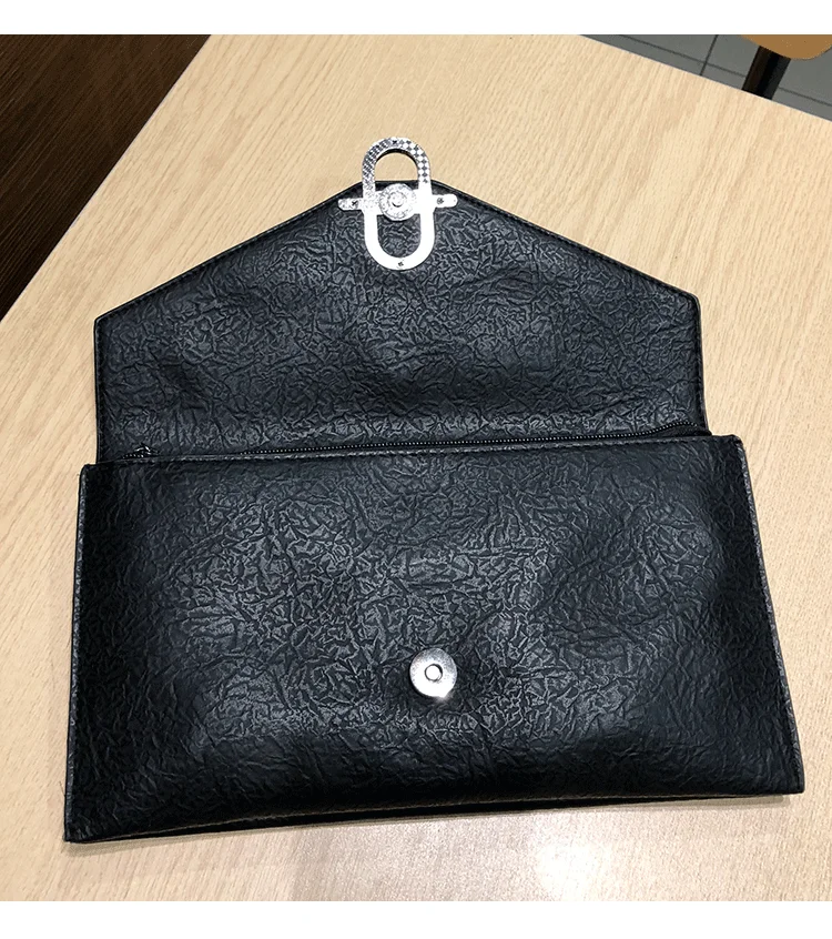 Korean Style Diamond Clutch Bag PU Leather Fashion Clutches Bags Solid Color Big Purse Women Shoulder Bags Crossbody Pack Gifts