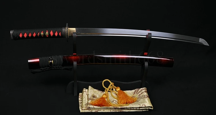Дамасский сложенный стальной вакидзаси японский самурайский ручной Кованый меч
