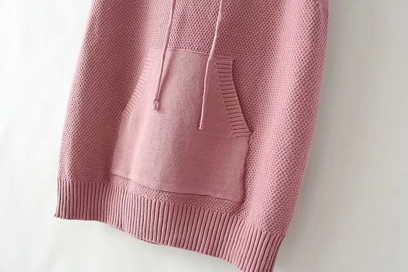 LUNDUNSHIJIA Женская трикотажная безрукавка с капюшоном жилет Новое поступление весна осень женский Карманный свитер жилеты плюс размер 2XL 3XL