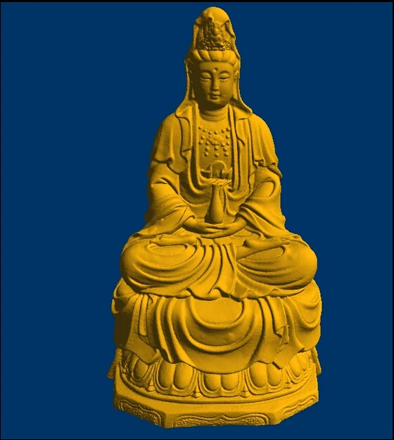 

New 3D model relief for CNC STL format Goddess Of Mercy sit on lotus flower_55