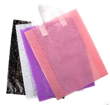 

beautiful thick print die cut piastic bag