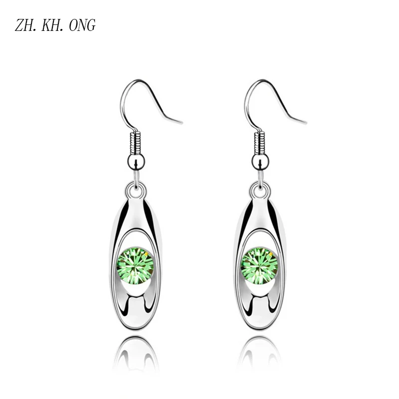 Ж. KH. онг модные длинные Oval Drop колошения для Для женщин Серебряный Цвет мотаться
