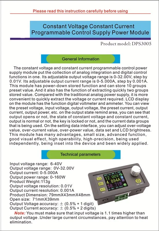 DP30V5A обновленная версия DPS3005 постоянное напряжение тока понижающий программируемый преобразователь питания Амперметр Вольтметр модуль 10