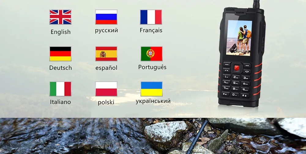 XGODY ioutside T2 ip68 мобильный телефон 2,4 дюймов прочные функциональные телефоны 2G рация домофон 4500 мАч русская языковая клавиатура