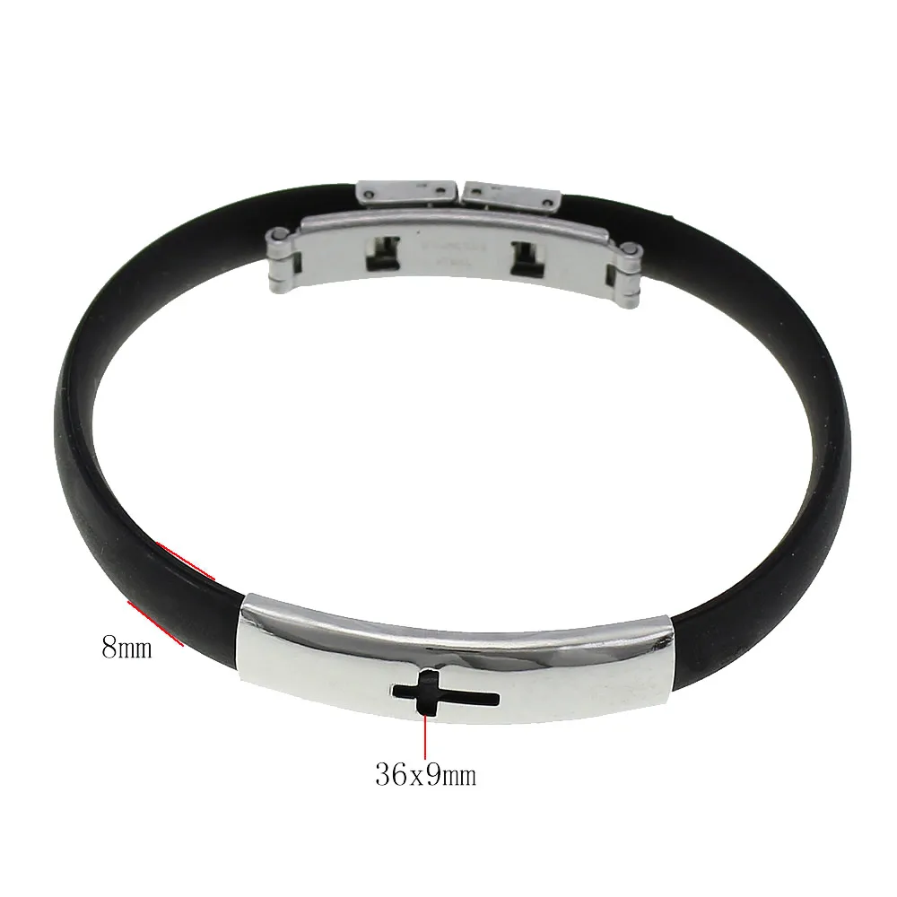 100 шт. мужские браслеты и из силикона нержавеющей стали Четырехсторонние