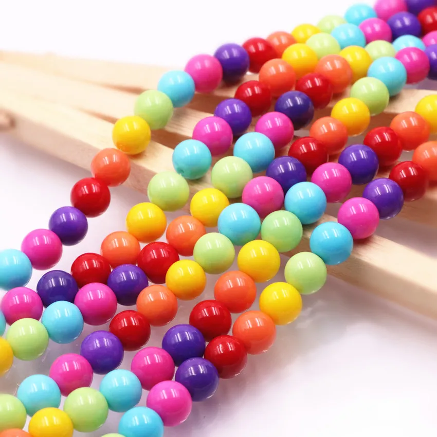 Горячая Распродажа 8 мм зеркальные акриловые бусины для выпечки лак круглые