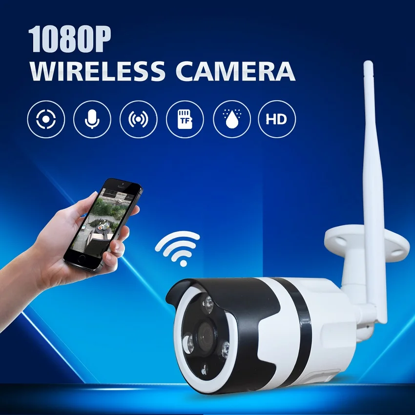 Zjuxin 1080P наружная камера WIFI Беспроводная ip-камера Поддержка Макс 128 ГБ TF карта HD 3,6 мм объектив Full HD 1080P CCTV CAM металлический корпус