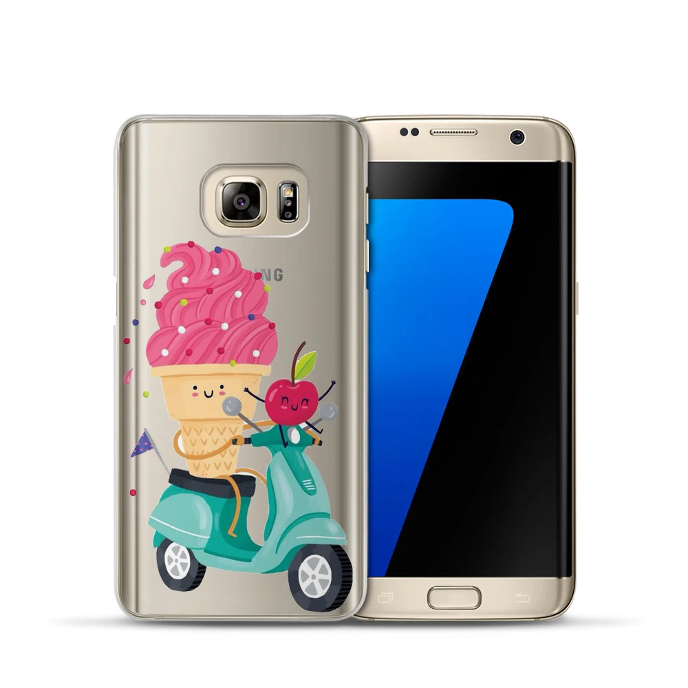 Модный мягкий ТПУ чехол для Samsung Galaxy S6 S7 Edge S8 Plus A3 A5 2016 2017 J2 J3 J5 J7 прозрачный