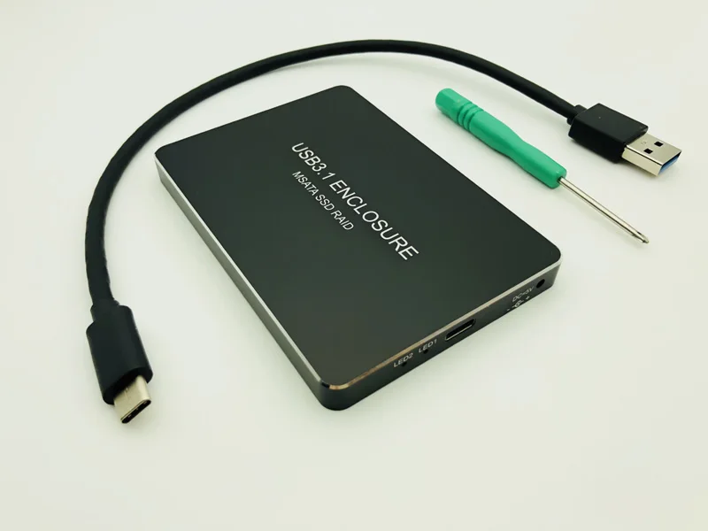 Корпус для SSD USB C USB3.1 Type на 2 порта MSATA Raid 0 1 PM мобильного жесткого диска корпус HDD