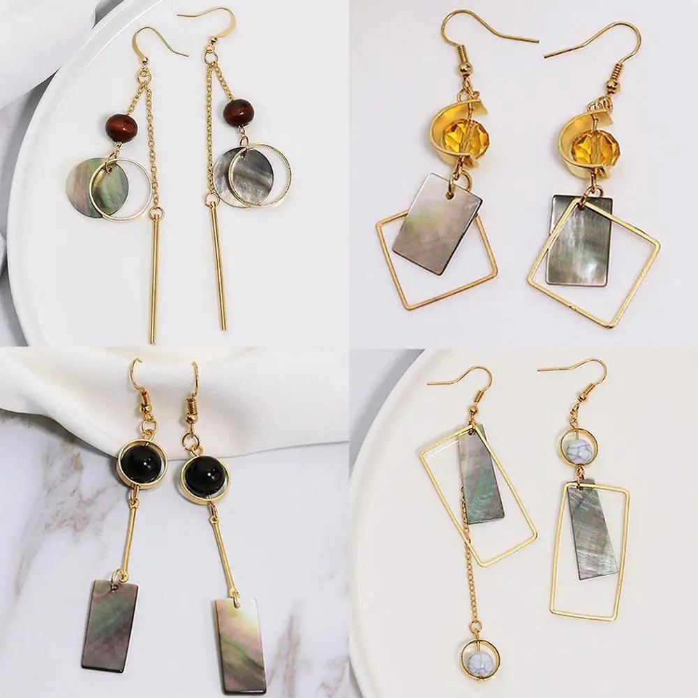 Модный дизайн 6 шт. натуральные черные бусины из ракушек серьги подвески для