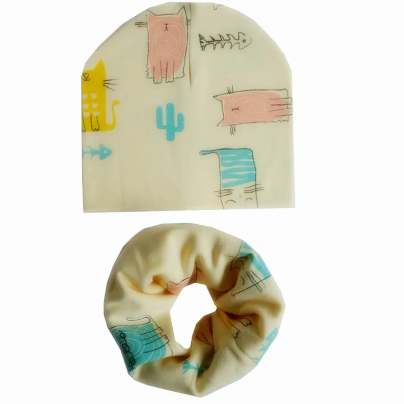 2019 Новинка весны детская шляпа шарф Набор Хлопковая шапочка для ребенка осенние