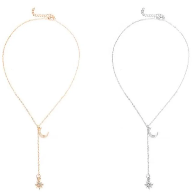 Ожерелье-чокер с Луной ожерелье подвеской из золотого и серебряного хрусталя |