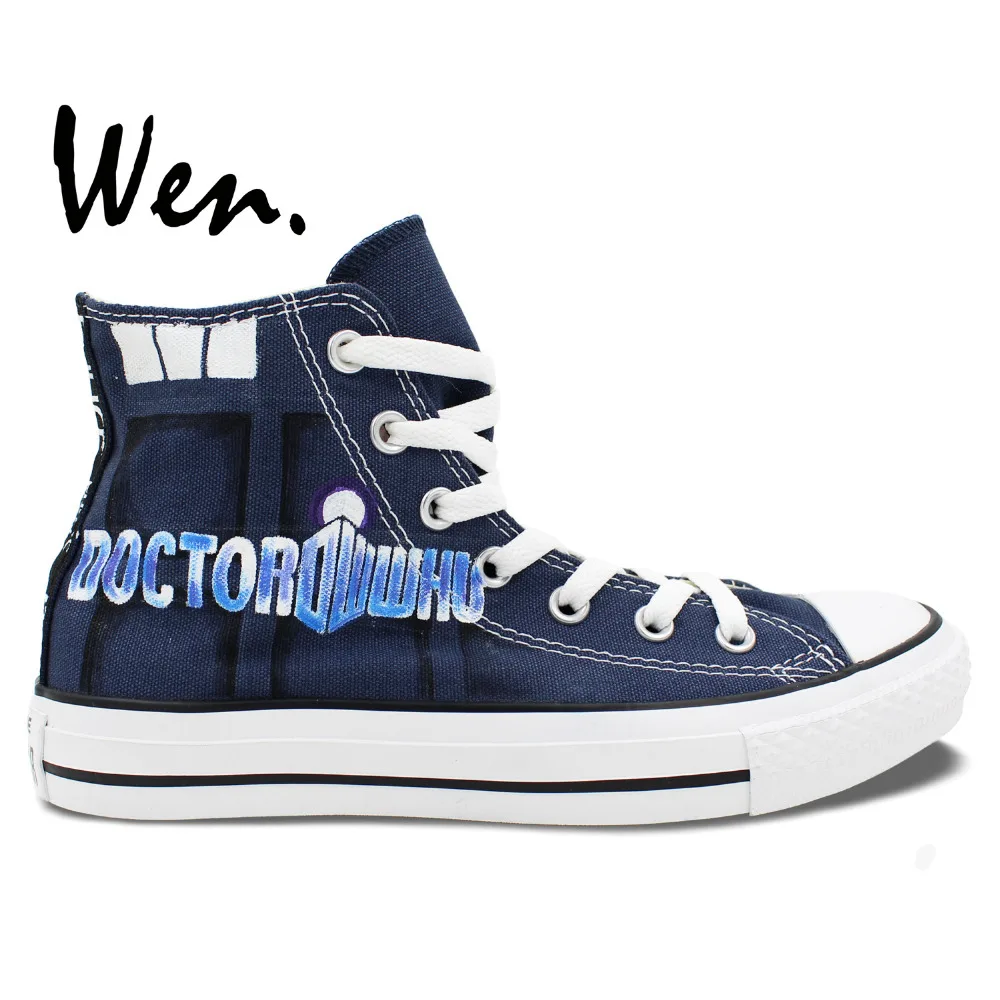 Женские и мужские парусиновые кроссовки Wen дизайн с ручной росписью обуви Custom Doctor