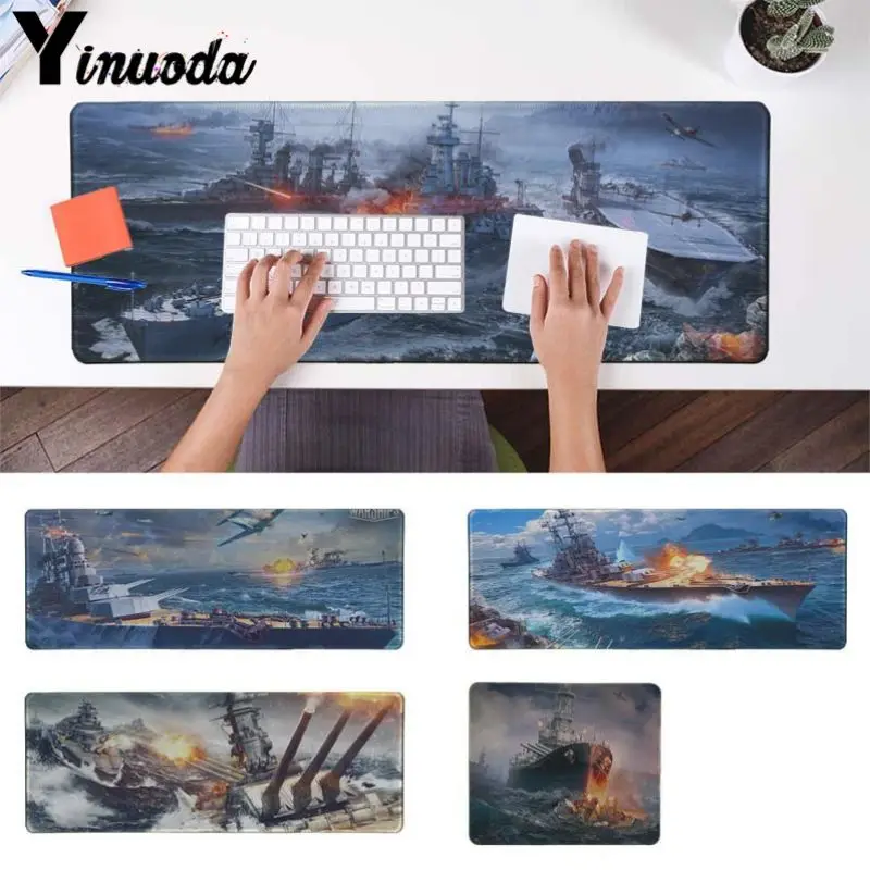 Резиновый Большой игровой коврик для мыши Yinuoda с новым принтом World of warship размер