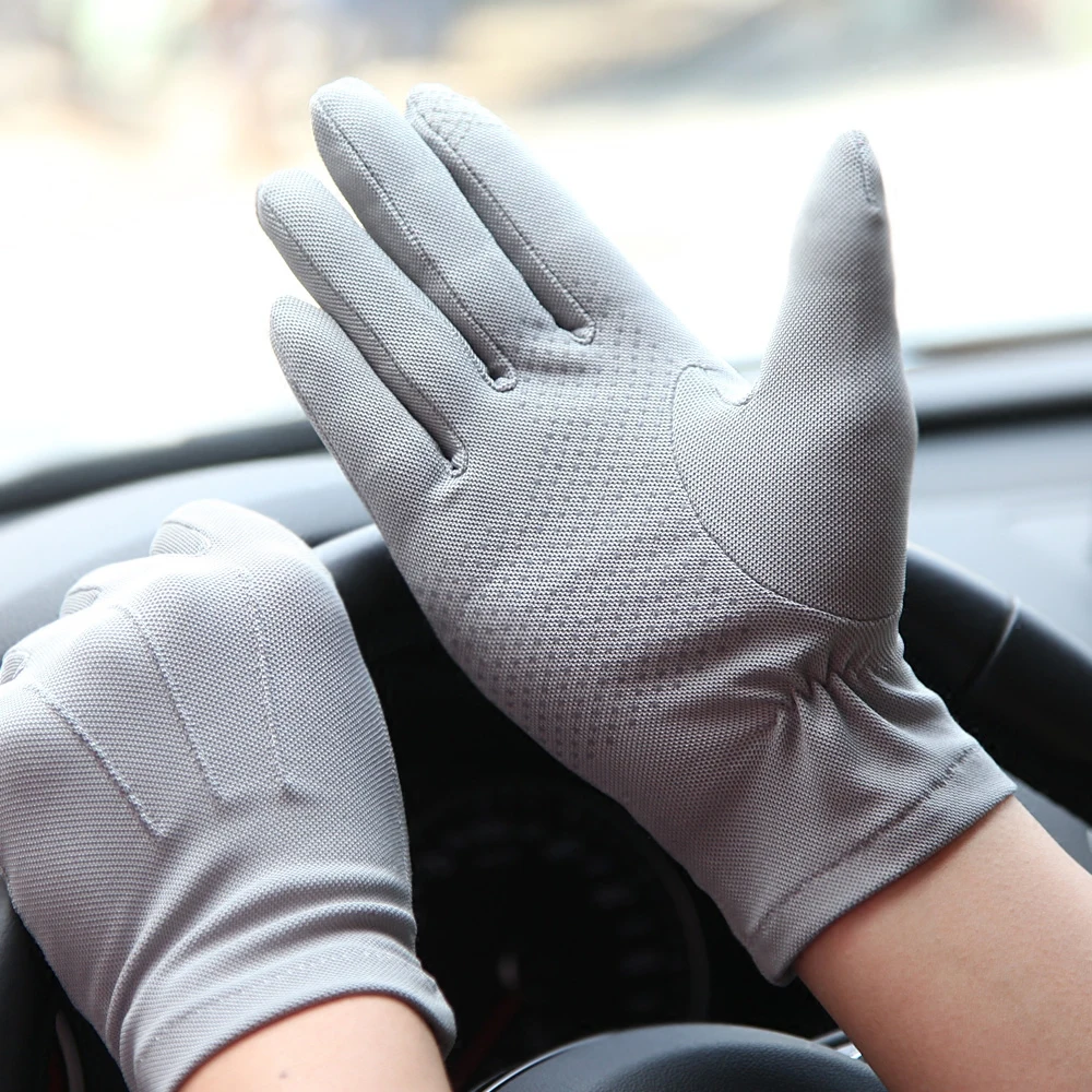 

NEW Summer Sun Protection Gloves Male Thin Style Breathable Anti-Slip Driving Five Fingers Man's Gloves New Arrival SZ010W1-9