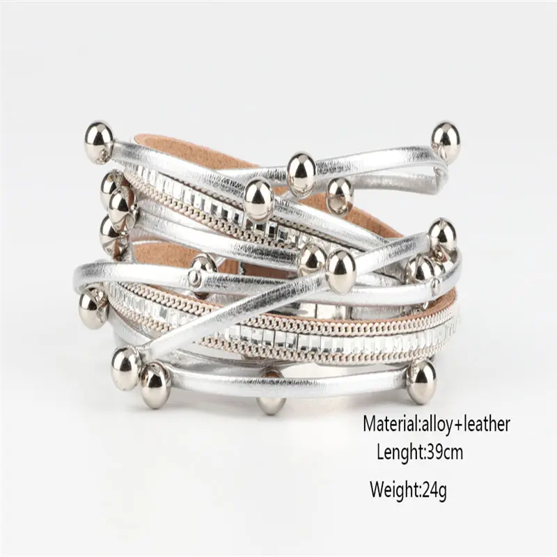Design Fashion Bead Multiple Layers Charm Bracelet For Women Men Leather Bracelets &amp Bangle New Femme Party Drop shipping | Украшения и