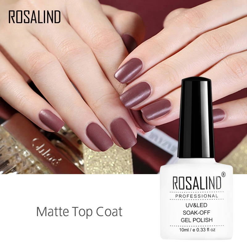 ROSALIND гель 1 10 мл Матовый верхний слой лак для ногтей УФ и светодиодной лампы