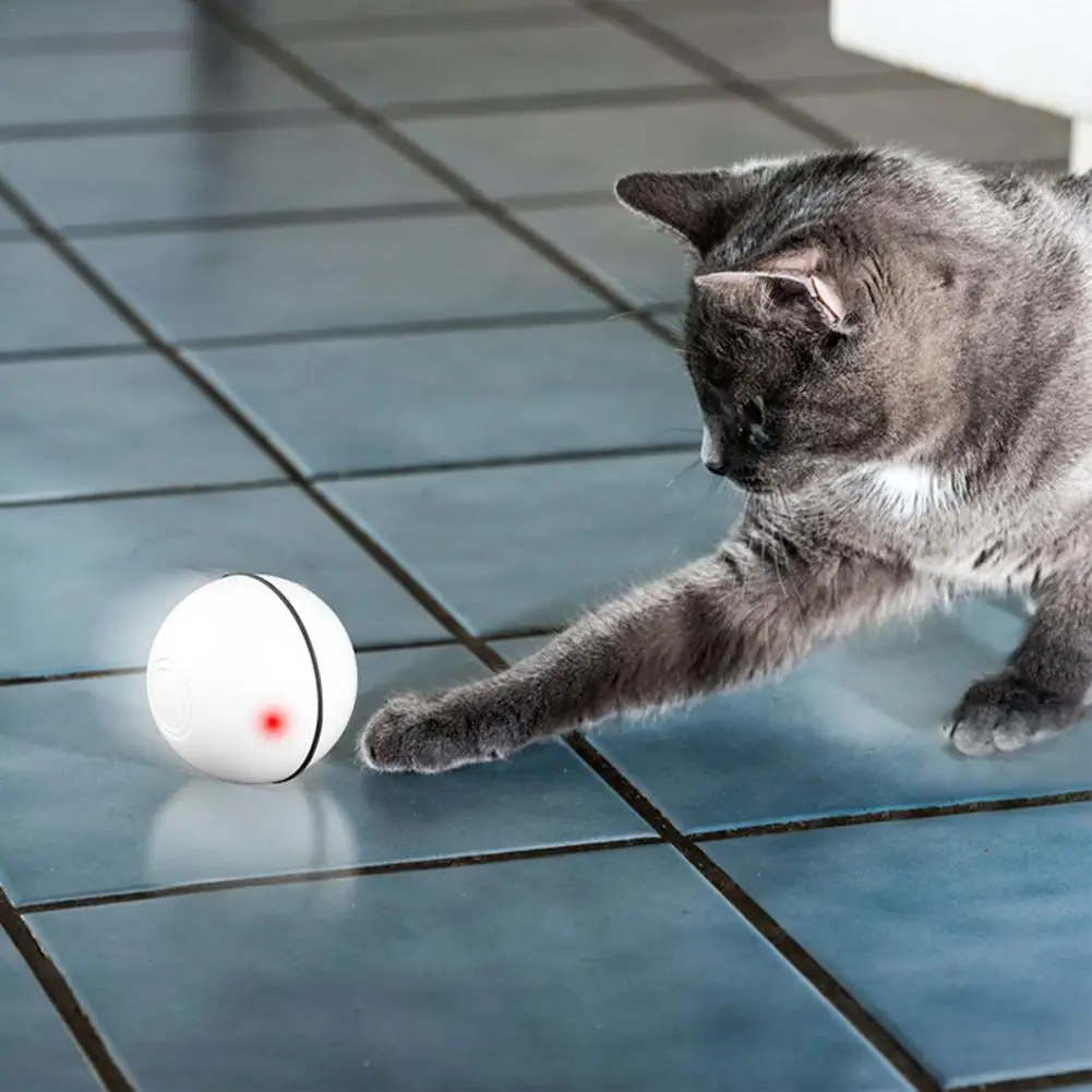 noroomaknet New Arrival Pet Cat Toy LED Light Ball USB Charging Smart Funny Cat Toy Automatic Rolling Ball Cat Training Toys
