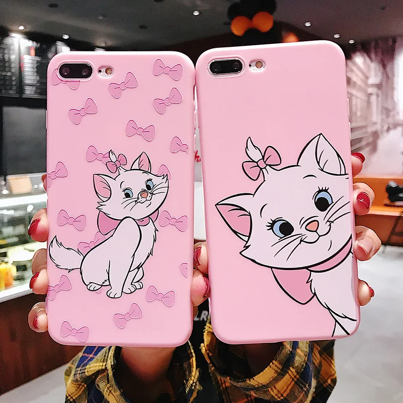 Kerzzil Cute Cartoon Marie Cat Phone Case For iPhone X XR XS MAX Soft TPU Back Cover for 6 6S 7 8 Plus Silicone Cases |