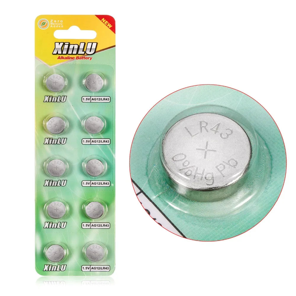 10 шт. щелочные батарейки AG12 LR43 SR43 260 386 1 5 в для часов XINLU|button cell battery|button cellcell batteries |