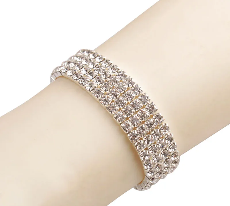 2 шт прозрачный Кристальный горный хрусталь растягивающийся браслет Свадебный |