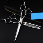 Профессиональные японские ножницы для стрижки волос 440c 6 дюймов Парикмахерские ножницы для стрижки изогнутые филировочные ножницы парикмахерские ножницы