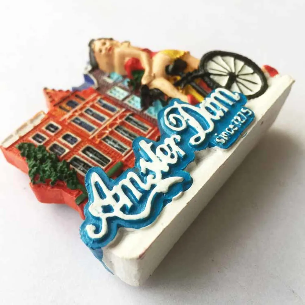 1Pcs Handmade Painted Netherlands Amsterdam 3D Fridge Magnet Holland Tourism Souvenirs Collection Refrigerator Magnetic Stickers | Дом и сад