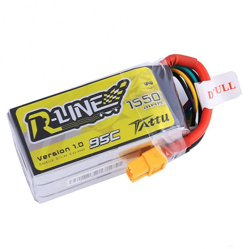 Tattu R-Line 1550mAh 14 8 V 95C 4S XT60 разъем перезаряжаемая Lipo батарея для радиоуправляемых