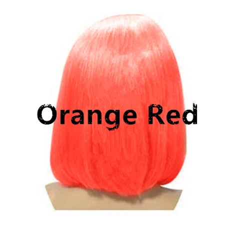 Orange Red RXY Короткие Красочные боб парик короткие парики из человеческих волос розовый/синий/серый/фиолетовый/желтый/красный прямые парики на кружеве для черных женщин remy - Цвет: Orange Red