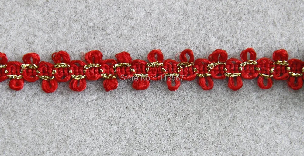 30 ярдов крафт красная с золотой нитью отделка плетеная украшенная кружевная