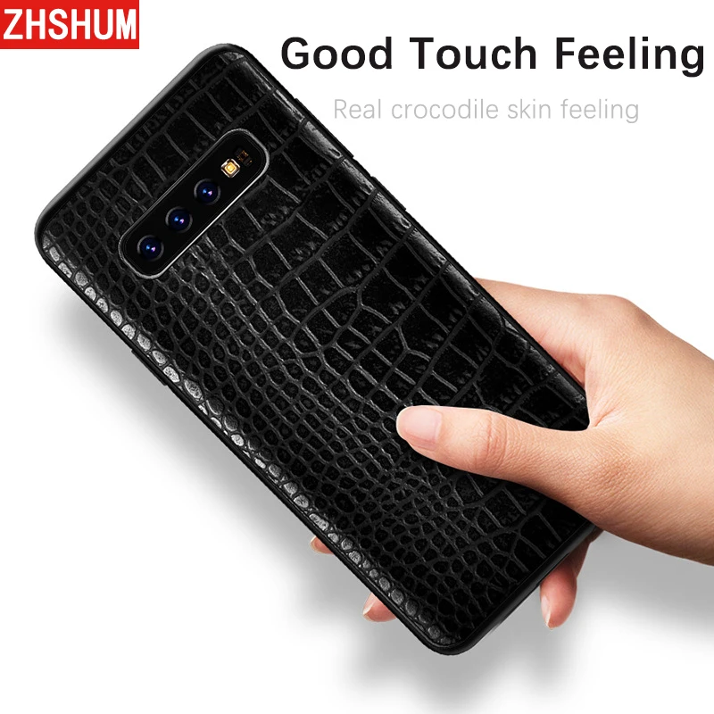 Luxury PU Leather Case For Samsung Galaxy S10 S10e Plus S9 Crocodile Pattern Soft Back Cover for Note 9 8 S8 plus+ S |