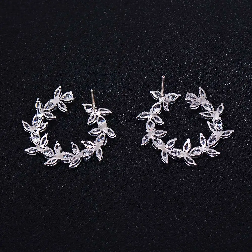 Женские серьги гвоздики с фианитом 1 8x1 8 см|flower stud earrings|fashion earringsstud earrings |