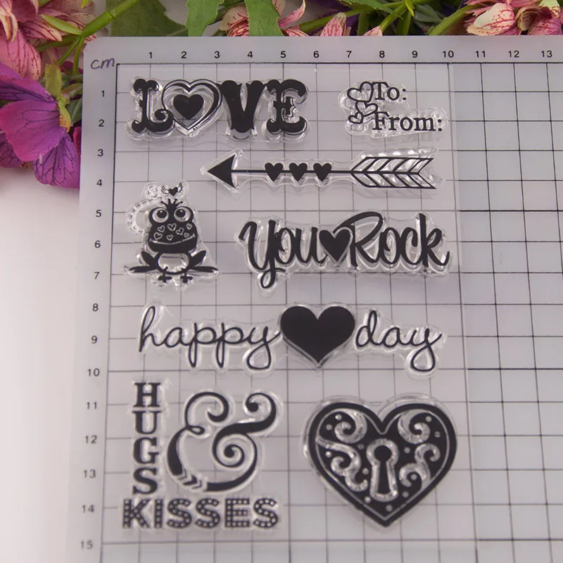 Craft Love Arrow Frog Words Transparent Clear Silicone Stamp for Seal DIY Scrapbooking Photo Album Decorative Sheets | Канцтовары для