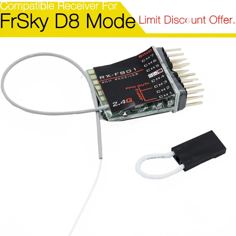 FrSky джемпер D8 совместимость 4/8 канальный приемник AC401/F80/F802er для FrSky X9D/X9D P/QX7, XJT, DFT, DJT, метил-dht модули - Цвет: F801