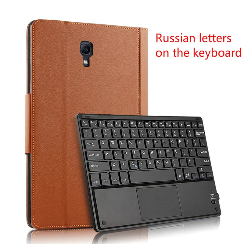 Russian letters Съемный беспроводной Bluetooth клавиатура чехол для Samsung Galaxy Tab A 10,5 SM T590 T595 SM-T590 SM-T595 планшет стенд чехол funda - Цвет: Russian letters