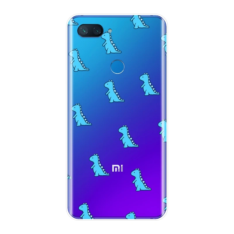 Задняя крышка с милыми динозаврами для Xiaomi MiA1 MIA2 Mi8 мягкий силиконовый чехол