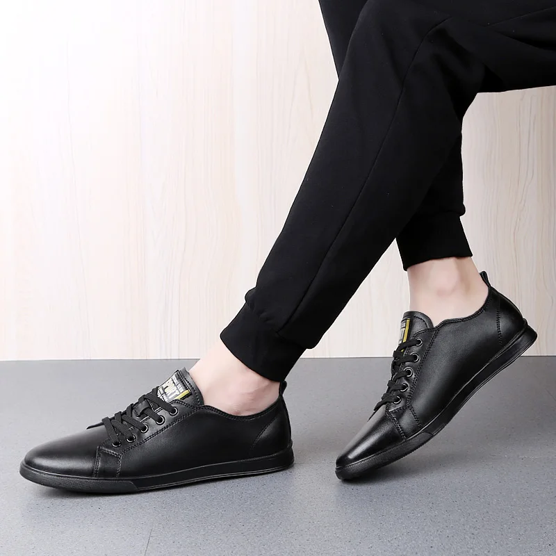 Large size 36-46 Summer Casual Lace Up Shoes Men Genuine Leather Walking Loafers Moccasins Flats Hot Sale Fashion w5 | Обувь