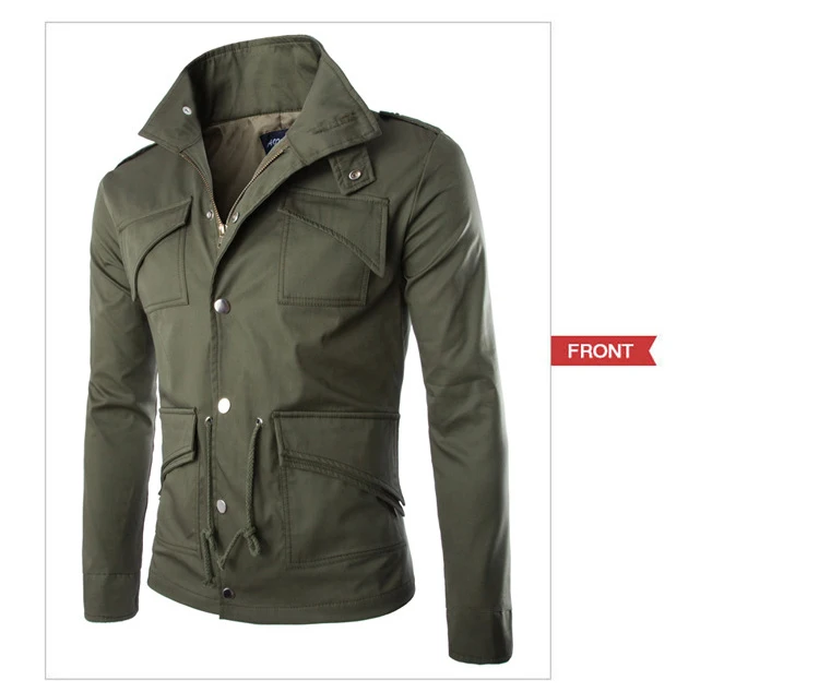 2015 Новые моды для мужчин случайно куртку slim fit мужская военная куртки пальто и