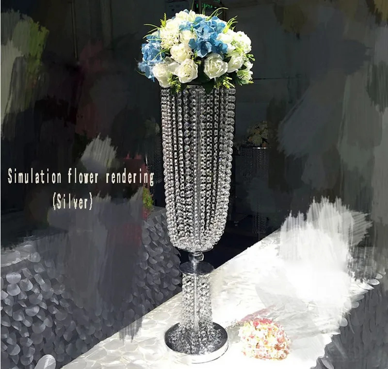 10 комплектов Роскошный Блестящий Свадебный Декор Центральные хрустальные бусины струнные дорожные свинцовые вечерние украшения стола подсвечник реквизит