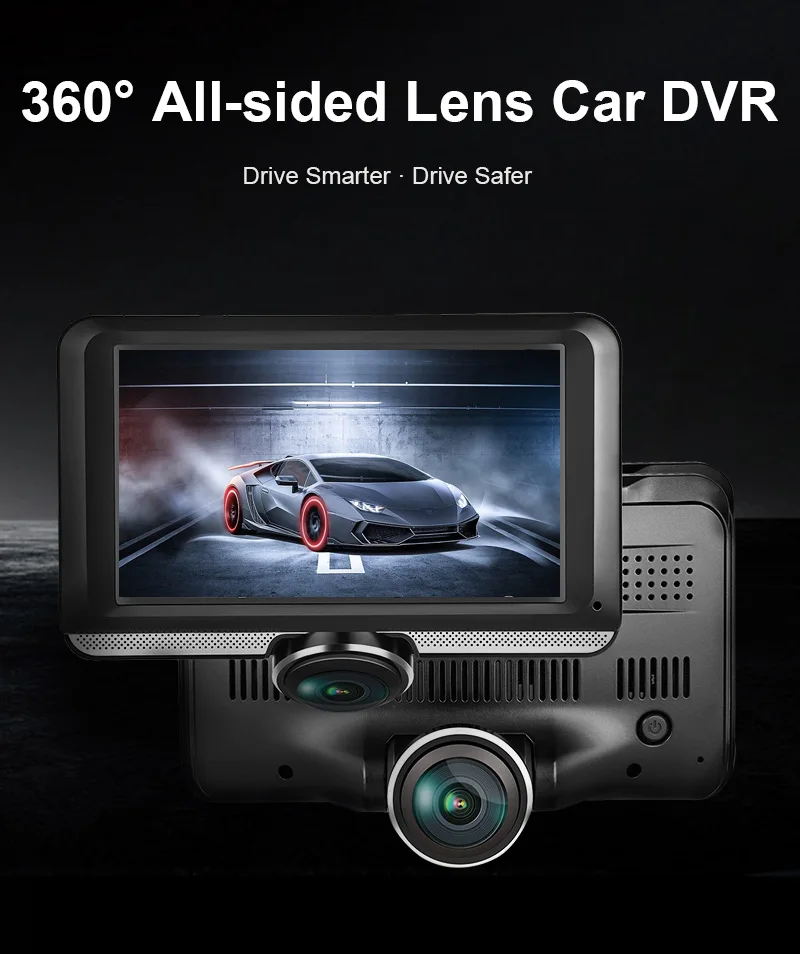 LUU 4,5 ''ips сенсорный экран видеорегистратор 360 градусов Full HD Рыбий глаз объектив Автомобильная dvr камера