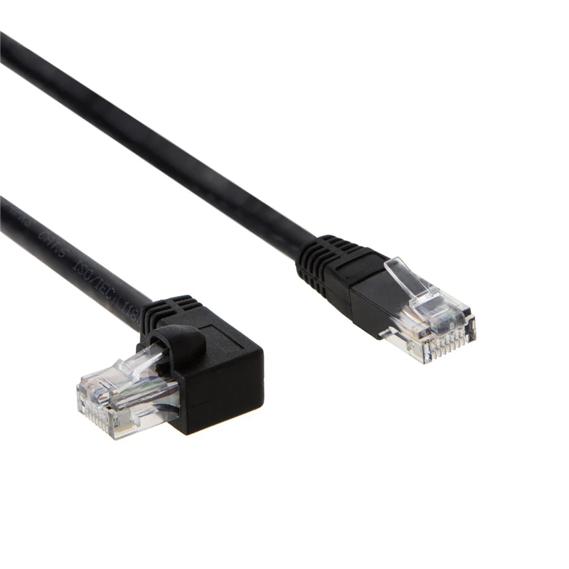 CAT6 Ethernet патч-кабель с 50U позолоченным контактом прямоугольный черный |