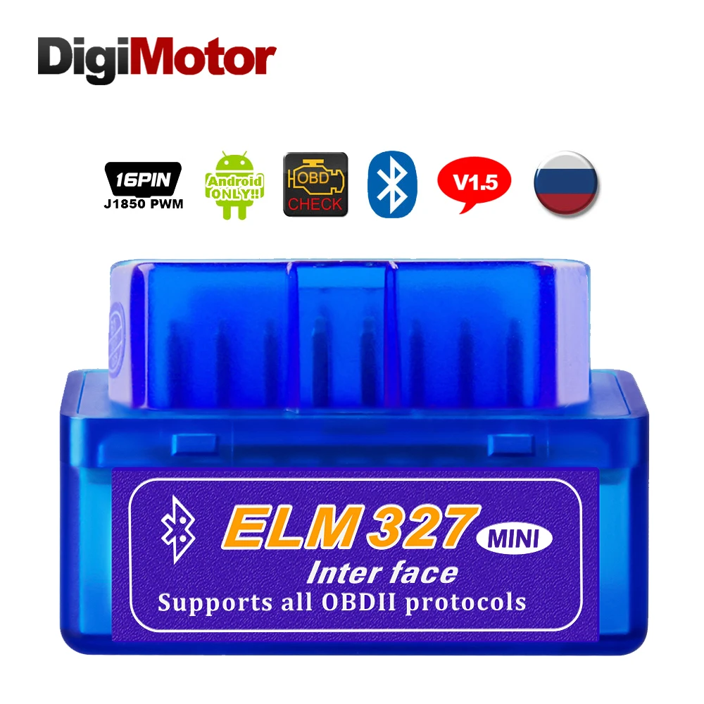 Реальный ELM327 V1.5 Bluetooth OBD2 сканер Android автомобильный диагностический инструмент OBDII