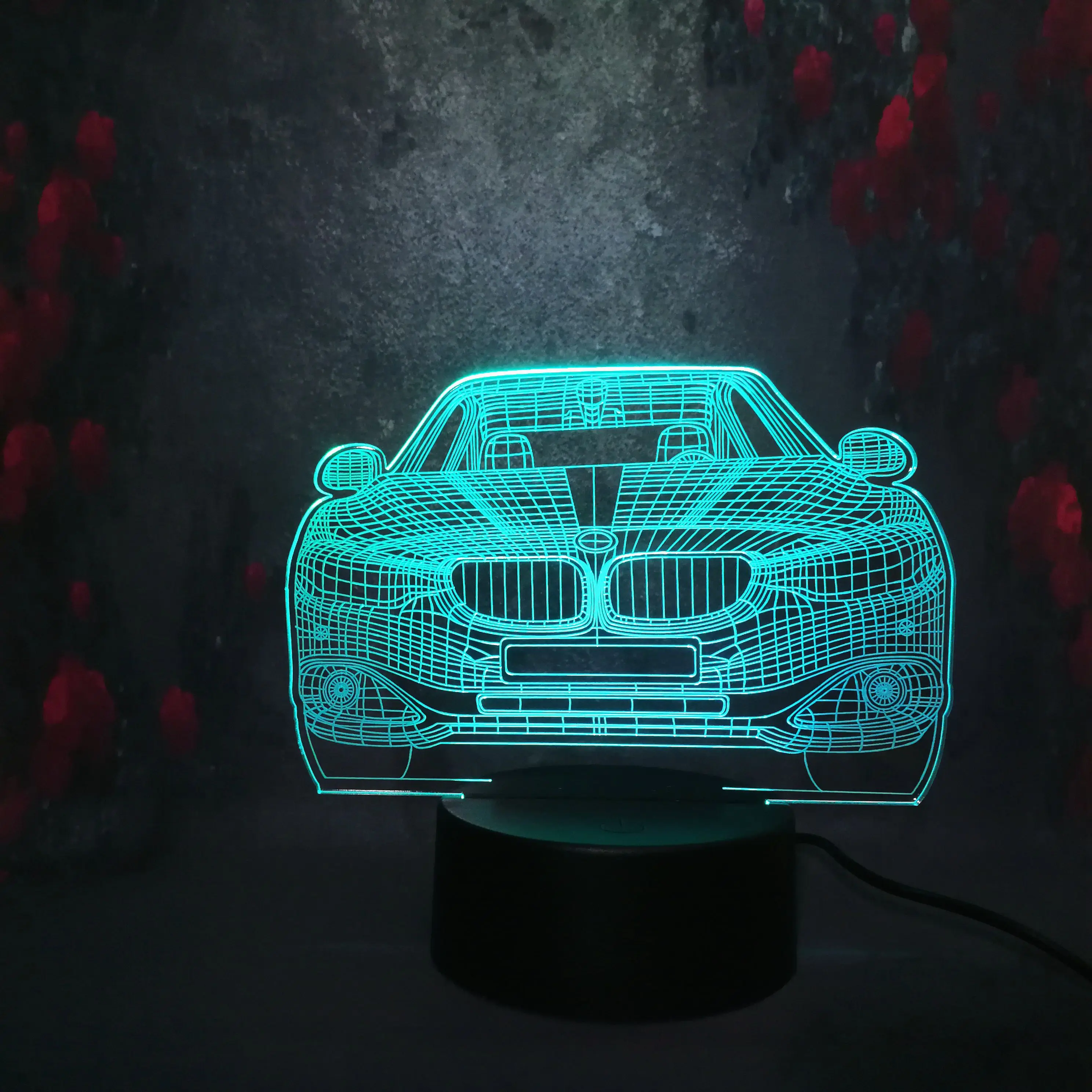 Роскошный автомобильный 3D светодиодный светильник 7 меняющих цвет Лава Ламара