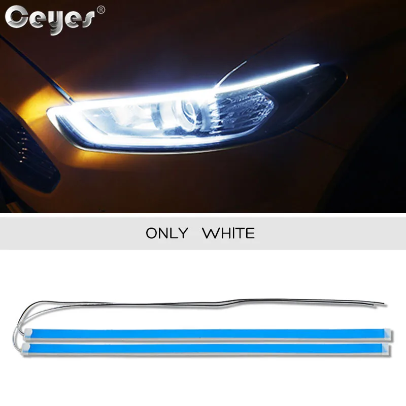 Only White Color Ceyes, автомобильный Стайлинг, дневное время, течёт светильник, Led DRL, полоса, головной светильник, авто, дневные ходовые огни, аксессуары, чехол для Ford для peugeot - Испускаемый цвет: Only White Color